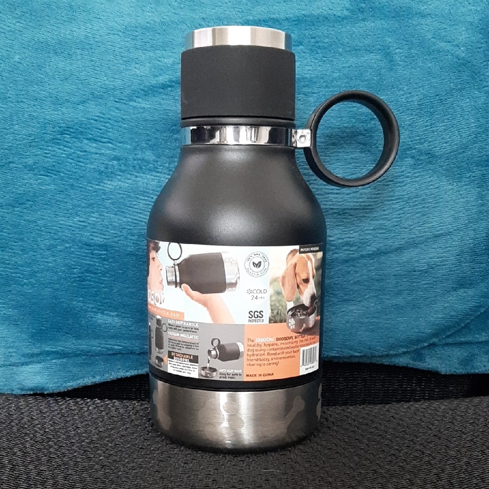Black Stainless Steel Dog Water Bottle